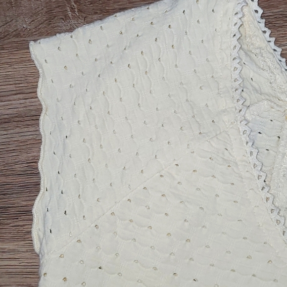 Free People Cream/Yellow Lace Embroidered Top, Size Medium - Picture 10 of 12